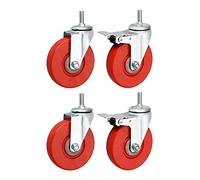 Plate Casters Thread M12 Furniture Wheels 75mm/4 Inches/5‘‘ Office Table with Brake Industrial Casters Heavy Duty Casters Silent PU 360kg Swivel for Workbench 4 Pcs Castors (Color :(5inch)
