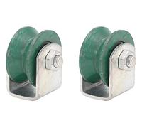 Plate Casters V-Groove Furniture Wheel,Sliding Gate Wheel,Heavy Duty Cast Iron Track Caster Wheel for Barn Door,Inverted Track,Industrial Machines Carts,Wire Rope,Double Bearing Castors (Size(74mm/3in