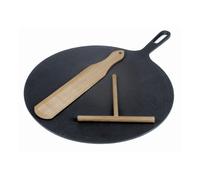 Plate Crepes with Spatula And Pasta Stand Cast Iron 32 CM Pancake Breton