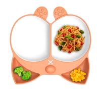 Plate Dividers For, Plates For - Silicone Suction Feeding Tray with Lid, Non-Slip Tableware for Home, Outings, Travel, Restaurant