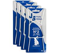 Plate Hanger Wire invisable No 2 - White (19 x 28cm) Made To Easily Mount Your Plate To The Wall Flexible With Spring Wall Display Art Decoration - 4pk