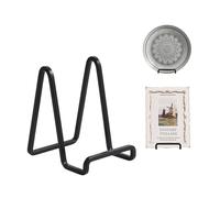 Plate Holder Easel Display Stand - 4.5 inch Metal Plate Stands for Display - Tabletop Picture Stand - Black Iron Easels for Display Pictures | Photo Frames | Book | Decorative Plates | Plaque - 4 Pack