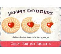 Plate Jammy Dodgers Vintage Novelty Funny Home Gift Bathroom Bar Pub Man Cave Bedroom Parlor Restaurant Store Garage Retro Animal Posters Plaque Mural Metal Tin Sign Wall Decor 8x12 Inch