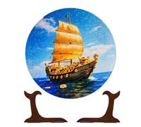 Plate Jigsaw Puzzle | 3D Desk Decoration with Display Stand | Puzzles for Kids - for Kitchen Office Living Room Tabletop Wall Birthday Party