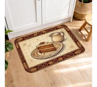 Plate Kitchen Mats for Floor, Rustic Country Fork Knife None Beige Soft Washable Kitchen Carpets Decor for Sink Area Laundry Room Bathroom Entryway 20x31 Inch