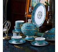 Plate Set -Kitchen tableware set,Ceramics Dinnerware Set, 76 Pieces European Style Enamel Dinner Sets