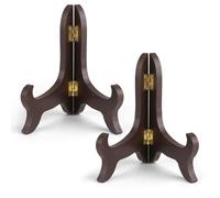 Plate Stand for Display, Pack of 2 Wooden Plate Stand Easels Plate Holders to Display Pictures,Tea Cake,Oriental Furniture,Wooden Record Case,Wood Plate for Weddings Home Decoration, Birthday Tables