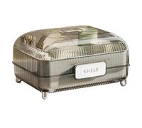 Plate Stand - Poly-propylene Utensil Stand, Dish Drain Rack | Portable Spacious Removable Drying Rack, Versatile Tableware Stand with Lid, Clear Utensil Stand for Dishes, Utensils, Household, Eatery