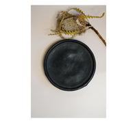 Plate with terracotta base Black one size