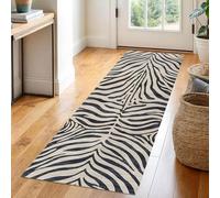 Plateau Cow Print Runner Rug, Retro Animal Texture Geometric Abstract Brown Kitchen Mat, Non-Slip Washable Low Pile Rug For Laundry Room, Indoor Hallway Carpet(L10,65x300cm)