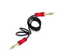 Plated 1/4'' 6.35mm Jack Stereo Audio Extension Cable Male to AUX Shileded For Amplifier Mixer 1m 1.5m 2m 2.98m 8m 10m(Rosso,2m)