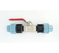 Plated Brass Ball Valve. Heavy Duty to MDPE Compression Fittings (20 mm).