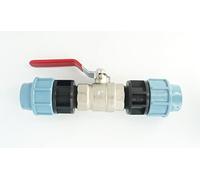 Plated Brass Ball Valve. Heavy Duty to MDPE Compression Fittings (25 mm).