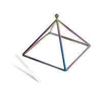 Plated Colorful Opaque Crystal Quartz Pyramid 5-12 Inch Merkaba Sound Therapy Meditation Yoga Meditation Stress Relief Corner Frame Percussion Instruments Includin,11 Inch