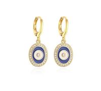 Plated Guardian Eye Dangle Earrings 2022 Trend New Copper Inlay Zircon Enamel Hoop Earring For Women Fine Jewelry Gifts