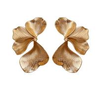 Plated Leaves and Flower Earrings Sturdy Alloy Construction Great for Adding Stylish to Any Look Party Wear Gold Earrings