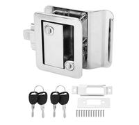 Plated Metal RV Door Lock with 4 Keys Advanced Locking Technology Secure Lock for Travel Trailer Truck Wagon Freight Trucks Aluminum Alloy IPX3