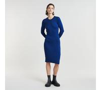 Plated Slim Knitted Dress - Multi color - Women XL