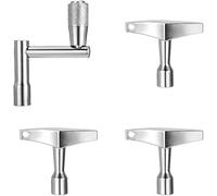 Plated Steel Drum Key Set With Standard 1/4 Socket, 3-Piece T-Shaped And Z-Shaped Tuning Wrenches For Snare Tom Bass Drums, With Keyhole Grip Durability and attraction