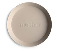 Mushie Dinnerware Plates for Kids | Tableware Set of 2 | Reusable BPA Free | Dishwasher & Microwave Safe | Made in Denmark | Round (Vanilla)