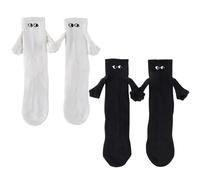 PLATEYTR 2 Pairs of Holding Hands Socks, Socks Holding Hands, Magnetic Socks Holding Hands, Magnetic Hand Socks are Suitable for Couples, Friends, Sisters, Anniversary, Birthday Gifts