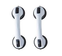 PLATEYTR 2 PCS Suction Bathroom Grab Rails, Portable Mobility Aids Safety Handle with Suction Cup Fittin, No Fixings Needed for Bathroom,Hand Rail for Disabled Elderly Children（Black White
