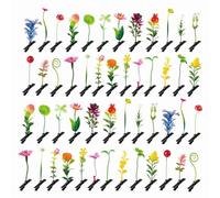 PLATEYTR 50 Pcs Bean Sprout Hair Clips - Mixed Style Plant and Butterfly Hair Pins, Natural Cute Flower Headwear, Hair Accessories Gift