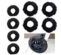 PLATEYTR 8pcs Wheel Covers, Stroller Wheel Protectors, Waterproof and Dirt Resistant, Dustproof Accessories (Black)