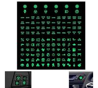 PLATEYTR Funny Car Stickers Set - Button Stickers for Car Control Panel, Interior Decals, Glow-in-the-Dark Boat and Stickers