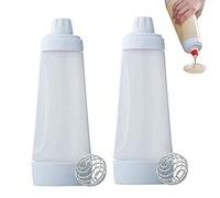 PLATEYTR Hand Batter Dispenser Pancake Batter Mix Bottle Bottle Dispenser Stainless Steel Stirring Ball Cupcake Pancake Crepe Batter, Practical Home Kitchen Tools(2 Pcs)