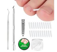 PLATEYTR ingrown toenail tool,102 pcs set ingrown toenail tool, ingrown toenail treatment orthotic band support kit,clear orthotic with toenail correction patch recovery clip for women men foot care