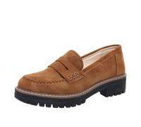 Platform 2025 Loafers for Women Chunky Heel,Womens Platform Loafers, Lug Sole Penny Dress Shoes Business Casual Walking Flats (Dark Brown,3.5)