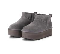 UGG® Classic Ultra Mini Platform Boot for Women in Grey, Size 8, Suede/Polyester/Wool