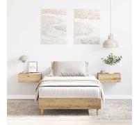 Platform Bed Frame Artisan Oak 75x190 cm Engineered Wood Slatted Minimal Compact