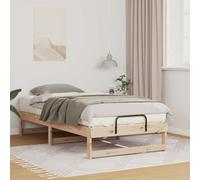 Platform Bed Frame Natural Pine 90x200 cm Solid Pine Wood Sturdy 30cm Indoor Use