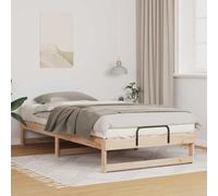 Platform Bed Frame Natural Solid Pine Wood 100x210cm Low Profile Sturdy Durable