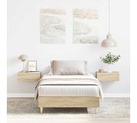 Platform Bed Frame Sonoma Oak 100x200 cm Engineered Wood Slatted FrameMinimalist
