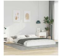 Platform Bed Frame White 140x220cm Solid Pine Wood Minimal Low Modern Sl