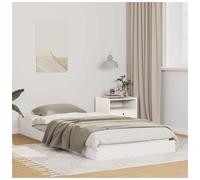 Platform Bed Frame White Solid Pine Wood 100x220cm Single Sturdy Low NoBoxspring
