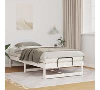 Platform Bed Frame White Solid Pine Wood 90x190 cm Low Profile Modern With Slats