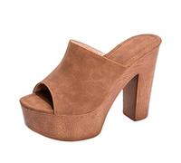 Platform Block Heel Slides Sandals For Women High Heeled Waterproof Sandals Fish Mouth Open Toe Slippers Platform Block Heel Slides Sandals Dress Shoes for Wedding Party Evening