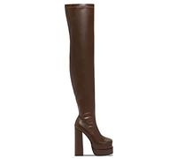 Platform Boots for Women, Heeled Boots Chunky Heel Booties Round Toe High Heel Boots Women's Platform Over The Knee Boots,Brown,38 EU/7 US