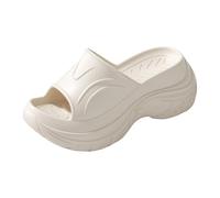 Platform Cloud Slides for Women Cushion Recovery Pillow Sandals, Memory Foam Arch Support Slippers Non-Slip Comfort Quick Drying Thick Sole Shoes Slip on Summer Vacation Shoes (2-White, 3.5)