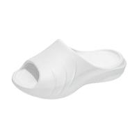 Platform Cloud Slides for Women Cushion Recovery Pillow Sandals, Memory Foam Arch Support Slippers Non-Slip Comfort Quick Drying Thick Sole Shoes Slip on Summer Vacation Shoes (1-White, 3.5)
