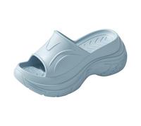 Platform Cloud Slides for Women Cushion Recovery Pillow Sandals, Memory Foam Arch Support Slippers Non-Slip Comfort Quick Drying Thick Sole Shoes Slip on Summer Vacation Shoes (2-Sky Blue, 4.5)