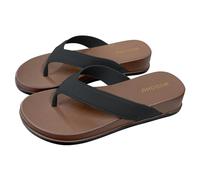 Platform Flip Flops Women, Beach Flip Flops Womens, Stitched Strap Flip-Flop, Open Toe Slip-On Footwear, Dual-Tone Thong Slides For Poolside Lounging, Summer Vacation Trips And Casual Errands