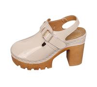 Platform Heel Sandals For Women, Block Heel Sandals For Women Leather, Chunky Heeled Mule Sandal Closed Toe High Heeled Sandal Waterproof Platform Shoes Comfortable Casual Beach Shoes
