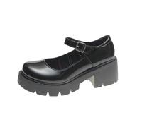 Platform Heels Mary Jane Shoes Simple Lolita Shoes Black Platform Shoes Student College Sweet Medium Heel Women's Single Shoes