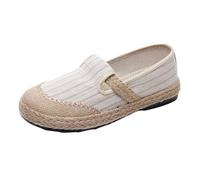 Platform Loafers for Women Canvas Shoes Women Fuzzy Slippers Sandals Leopard New Old Cloth Shoes Breathable Mother Soft Bottom Non Slip Leisure A Stirrup One Strap Sandals for (Beige,36)
