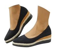 Platform Loafers for Women Ladies Slip On Shoes Women‘s ’Spring And Autumn New Slope With Single Shoes Female Shallow Mouth Pointed Head Woven High Heels Outside The Size Of The Big Yards Ladies